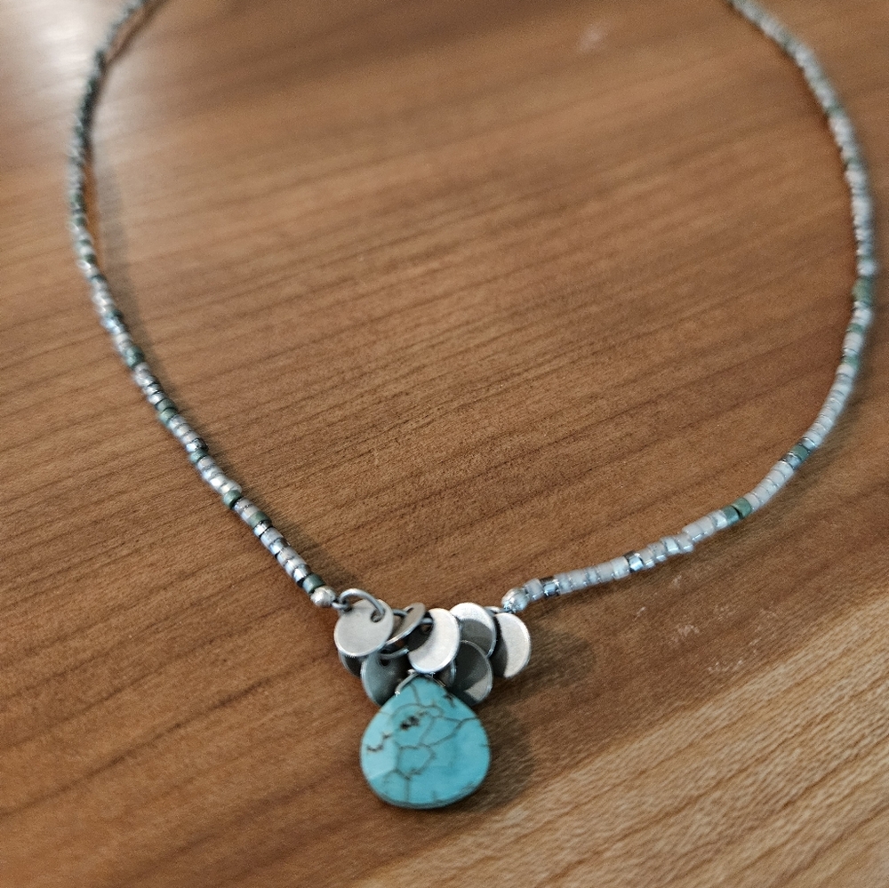 Silpada .925 Sterling Silver, Turquoise and Howlite Necklace N2325 - Picture 6 of 6
